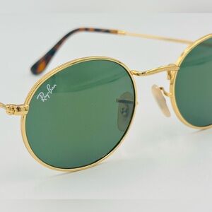 Ray-Ban Oval Women’s Sunglasses RB3547 51mm Arista Gold with Green (G-15) Lens